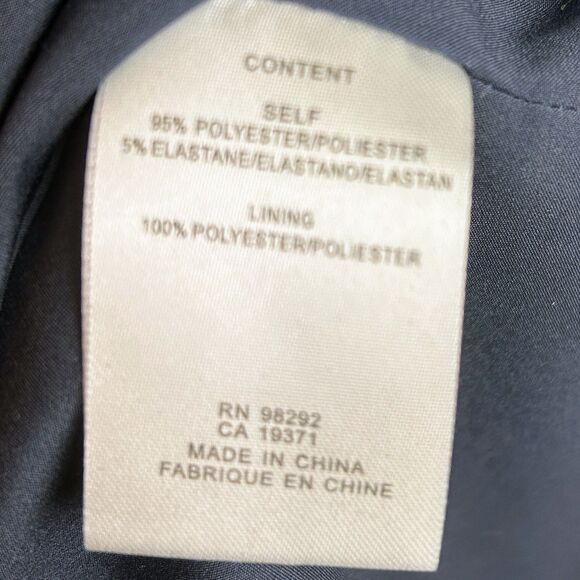 Tibi Structured Crepe Navy Blue Shift Dress Long Studded Sleeves Mini Cocktail 2 - Picture 12 of 14